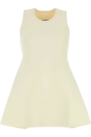 Jil Sander Tops, Dames, Wit, S, Ivoor Viscosemix Mouwloze Top