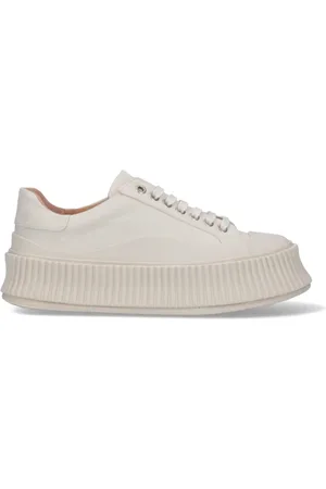 Jil Sander Schoenen, Dames, Wit, 41 EU, Witte Oversized Sneakers met Rubber Details