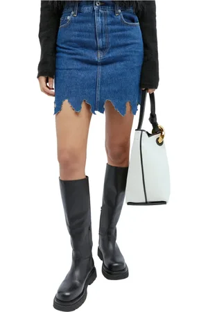 J.W.Anderson Rokken, Dames, Blauw, S, Denim, Denim Lasercut Midi Rok