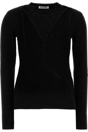 Jil Sander Truien, Dames, Zwart, S, Wol, Zwarte Wollen Blend Trui