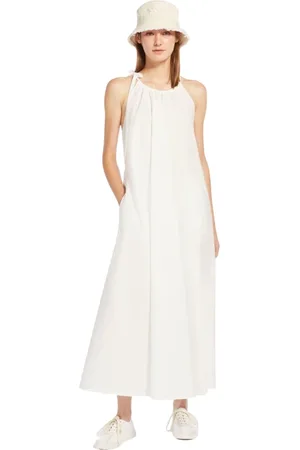 Max Mara Kleedjes, Dames, Wit, XS, Katoen, Zomer Maxi Jurk