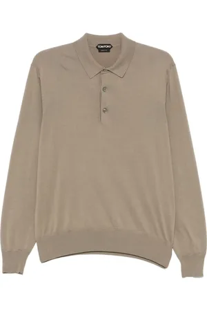 Tom Ford Tops, Heren, Bruin, M, Wol, Rondgebreide trui