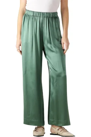 Greek Archaic Kori Broeken, Dames, Groen, XS, Linnen, Groene Linnen Casual Broek