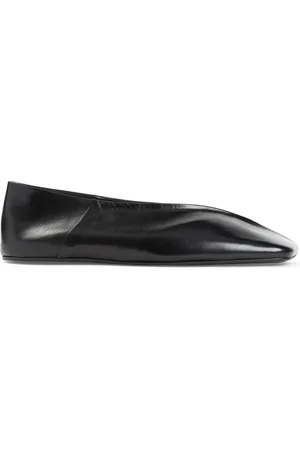 Jil Sander Schoenen, Dames, Zwart, 38 EU, Leer, Vierkante Ballerina`s