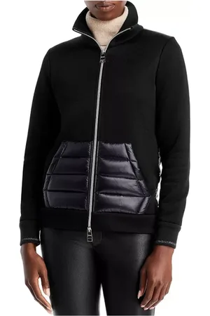 HERNO Sweatshirts & Hoodies, Dames, Zwart, S, Jasje met gewatteerde achterkant en glitterrand