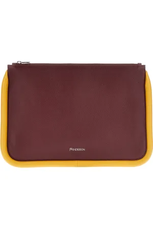J.W.Anderson Tassen, Dames, Bruin, ONE Size, Leer, Logo Gedrukte Grote Bumper Pouch
