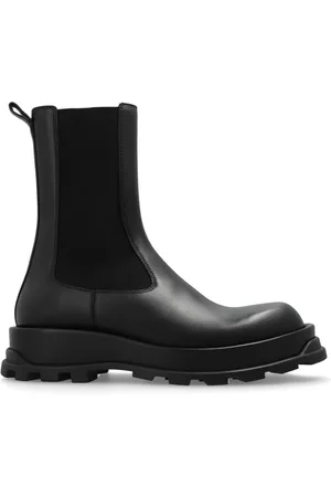 Jil Sander Schoenen, Heren, Zwart, 44 EU, Leer, Enkellaarsjes