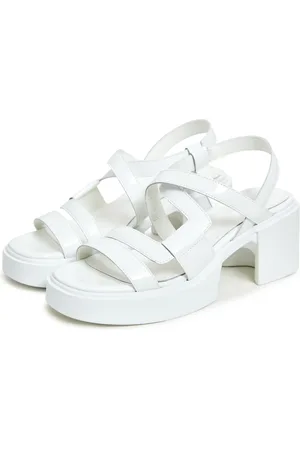 CESARE GASPARI Schoenen, Dames, Wit, 40 EU, Witte Blokhak Sandalen