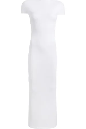 Khaite Kleedjes, Dames, Wit, S, Polyester, Basile Maxi-jurk