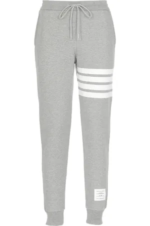 Thom Browne Broeken, Dames, Grijs, 2Xs, Katoen, 4-Bar Gestreepte Joggingbroek