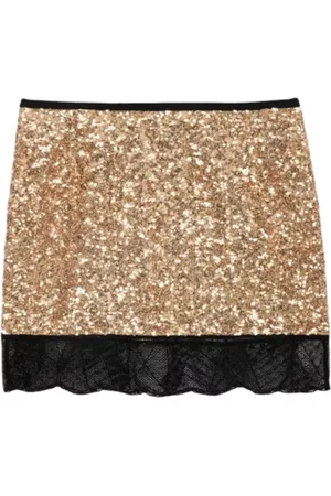 Zadig & Voltaire Rokken, Dames, Geel, S, Polyester, Justicias Sequin Rok