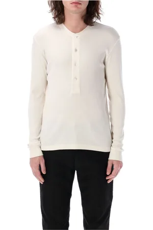 Tom Ford Tops, Heren, , XL, Katoen, Rib Henley T-Shirt Polo