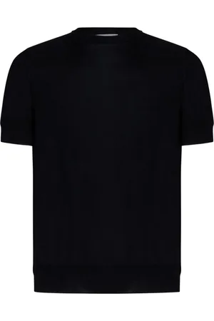 Jil Sander Tops, Heren, Zwart, M, Wol, Zwarte Merino Wollen Trui