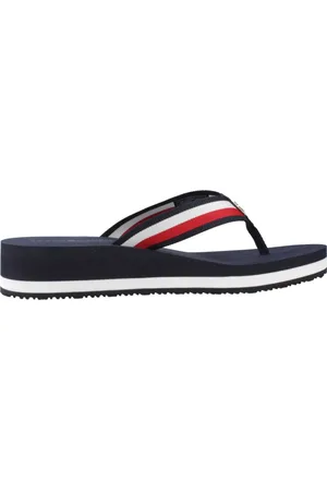 Tommy Hilfiger Schoenen, Dames, Blauw, 39 EU, Polyester, Mid Wedge strandsandalen