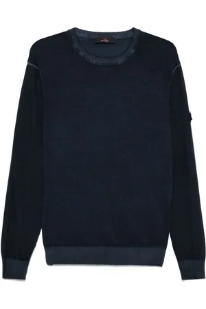 Peuterey Sweatshirts & Hoodies, Heren, Blauw, 2Xl, Blauwe Crew Neck Sweater Geribbeld