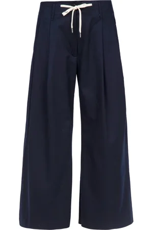 Jucca Broeken, Dames, Blauw, M, Katoen, Drillbroek met trekkoord in de taille