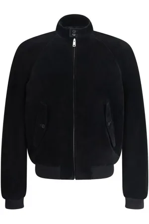 Prada Jassen, Heren, Zwart, M, Suède, Suede Bomberjack Classic Style