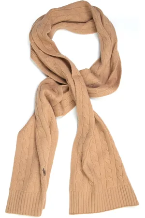 Ralph Lauren Accessoires, Heren, Bruin, ONE Size, Wol, Verfijnde Geribbelde Sjaal
