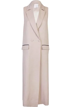 ELEVENTY Jassen, Dames, , XS, Linnen, Mouwenloze linnen jas