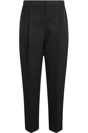 Tory Burch Broeken, Dames, Zwart, S, Wol, Wollen Twill Tailored Broek