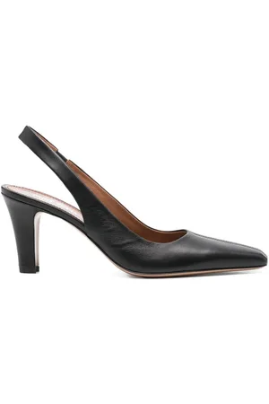 PARIS TEXAS Schoenen, Dames, Zwart, 40 EU, Leer, Zwarte Slingback Pumps met Blokhak