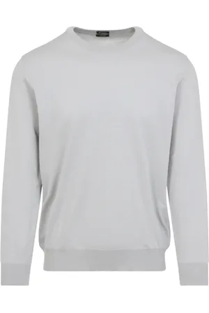 Kiton Truien, Heren, Grijs, M, Katoen, Grijze Trui