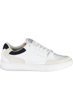 Tommy Hilfiger Schoenen, Heren, Wit, 45 EU, Leer, Printed Lace-Up Sport Sneaker