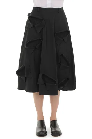 Moschino Rokken, Dames, Zwart, M, Katoen, Zwarte A-lijn rok met decoratieve kragen