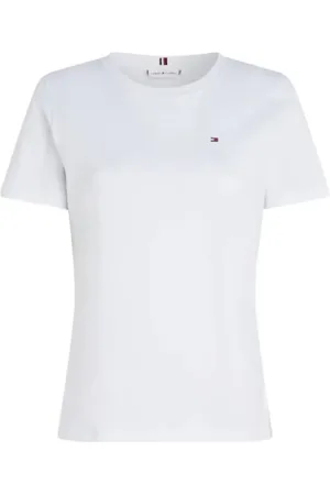 Tommy Hilfiger Tops, Dames, Wit, M, Katoen, Modern Regular C-Nk T-Shirt