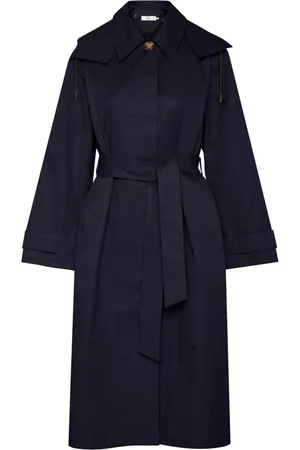 INWEAR Mantels, Dames, Blauw, XS, Katoen, Waterdichte Trenchcoat