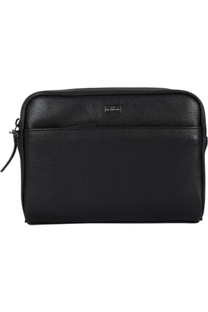 John Richmond Tassen, Heren, Zwart, ONE Size, Leer, Pouch Bag