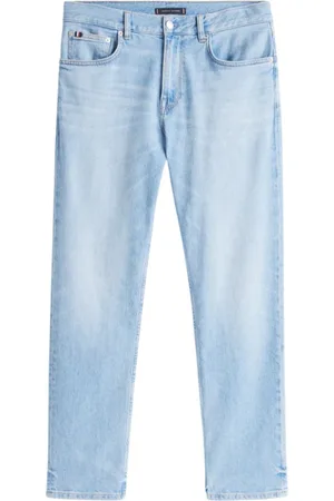 Tommy Hilfiger Jeans, Heren, Blauw, W33, Denim, Stretch Mid Rise Straight Leg Jeans
