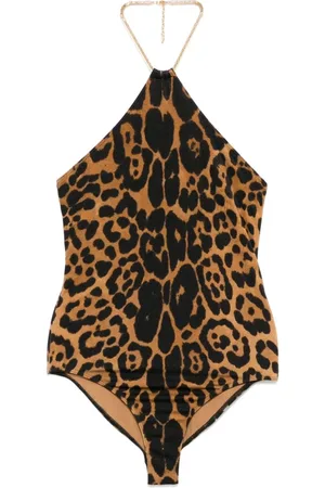 Tom Ford Badkleding, Dames, Bruin, XS, Halterneck Badmode