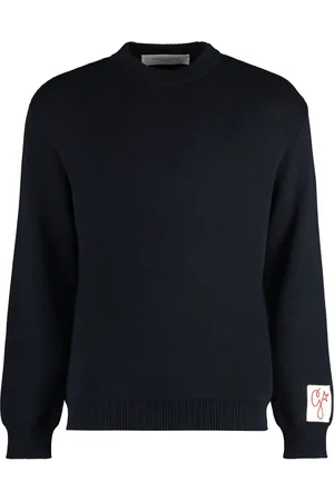 Golden Goose Truien, Heren, Blauw, XL, Katoen, Katoenen crew-neck sweater met logo