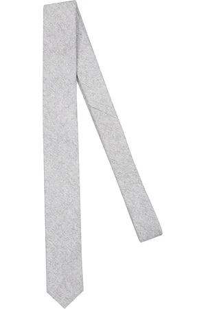 ELEVENTY Accessoires, Heren, Grijs, ONE Size, Kasjmier, Zijden Kasjmier Stropdas Handgemaakte Textuur