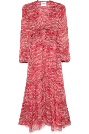 Isabel Marant Kleedjes, Dames, Rood, M, Amara Maxi-jurk