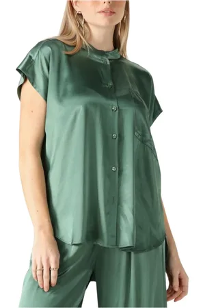 Greek Archaic Kori Blouses & Shirts, Dames, Groen, S, Groene veelzijdige top voor vrouwen