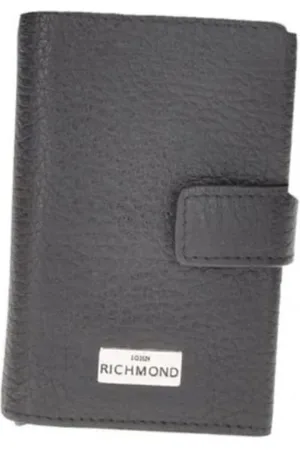 John Richmond Accessoires, Heren, Zwart, ONE Size, Leer, Portemonnee met Kaarthouder