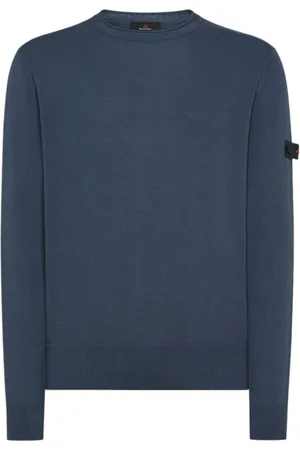 Peuterey Truien, Heren, Blauw, XL, Katoen, Blauwe Crewneck Trui Caliper 01
