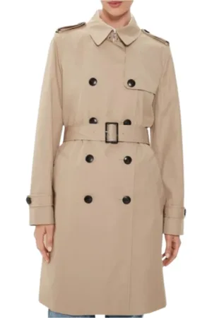 Tommy Hilfiger Mantels, Dames, , M, Katoen, Slim Fit Katoenen Trenchcoat
