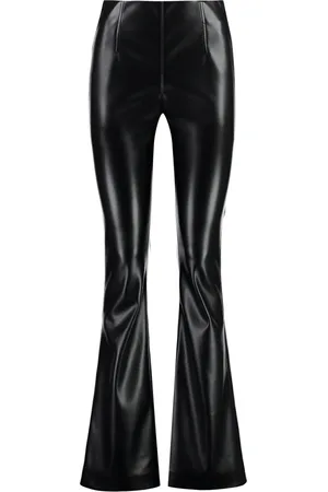 Serafini Broeken, Dames, Zwart, S, Leer, Flared Broek