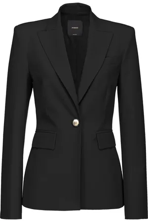 Pinko Jassen, Dames, Zwart, S, Zwarte blazer in stretchstof