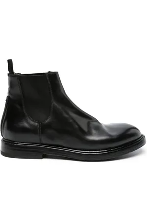 Premiata Schoenen, Heren, Zwart, 45 EU, Leer, Zwarte Platte Schoenen met Elastische Inzetstukken