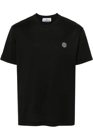 Stone Island Tops, Heren, Zwart, S, Katoen, T-Shirt