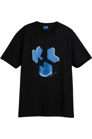 Karl Lagerfeld Tops, Heren, Zwart, M, Katoen, 3D Monogram Regular T-Shirt