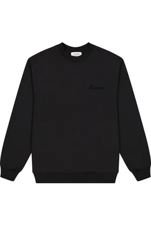 LANEUS Sweatshirts & Hoodies, Heren, Zwart, L, Katoen, Katoenen ronde hals sweatshirt