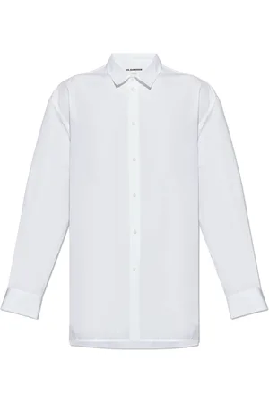 Jil Sander Overhemden, Heren, Wit, 3Xl, Katoen, Overhemd met logo