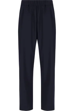 LANEUS Broeken, Heren, Blauw, M, Wol, Wijde jumpsuit broek