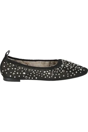 Tory Burch Schoenen, Dames, Zwart, 37 EU, Leer, Crystal Ballerina`s