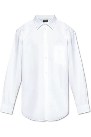 Balenciaga Overhemden, Heren, Wit, L, Katoen, Shirt met logo